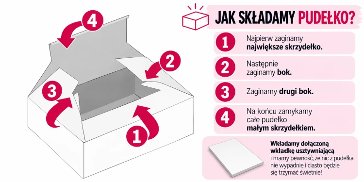 Jak złożyć pudełko na ciasto PREMIUM – instrukcja składania krok po kroku