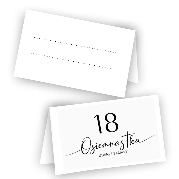 Winietka na 18 urodziny biało-czarna – minimalistyczna Osiemnastka